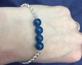 Turquoise and silver bracelet