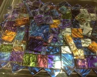 100 Van Gogh Tiles or Borders Art Glass Mosaic Mix Color Sampler B14