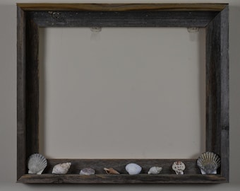 Aged Wood Frame with Seashells