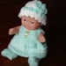 Lots To Love, Berenguer, Miniature Tiny Doll - Too Cute For Words Baby - 5" Tall - Mint Green Hand Knit Dress