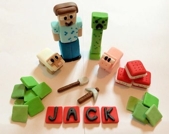 Edible minecraft cake topper set (unofficial)