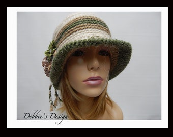 Women's Crochet Cloche-198 Women's Church Hat, Cloche Hats, Crochet Hats, Women's Hats, Downton Abby