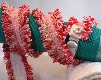 Yoga Mat Strap Yoga Mat Sling Shaggy Red White YS-17
