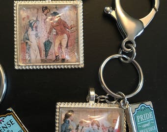 Jane Austen Key Chains with Charms