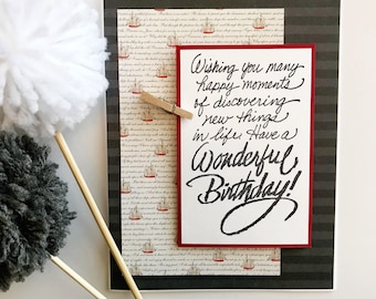 Birthday Card for Him - Male Birthday Card - Handmade Cards - For Him - Masculine - Nautical Card - Birthday Cards - Birthday Gift for Him