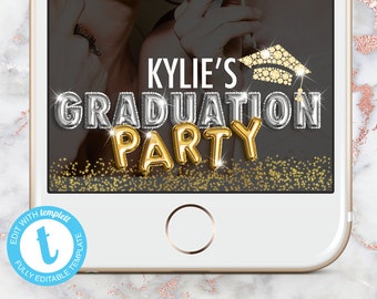 Graduation Snapchat Filter, Gold Graduation Snap Chat Geofilter, Gold Graduation Geotag, Gold Graduation Instant Download Templett Filter
