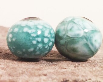 Enameled blue beads Turquoise Beads for jewelry making Artisan Beads Plus