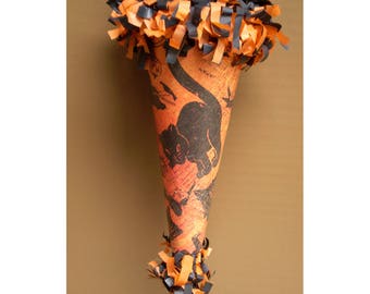 Vintage style orange and black Halloween paper cone old fashioned trinket candy container retro decoration spooky home decor party favor