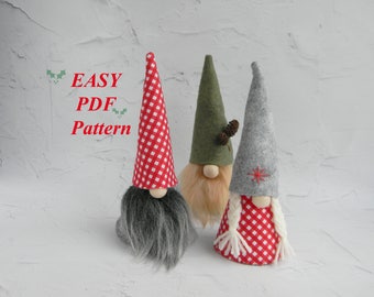 Gnome felt pattern Scandinavian Gnome Pattern Gnome PDF sewing pattern Christmas Gnome PDF download pattern Nordic Tomte Nisse DIY