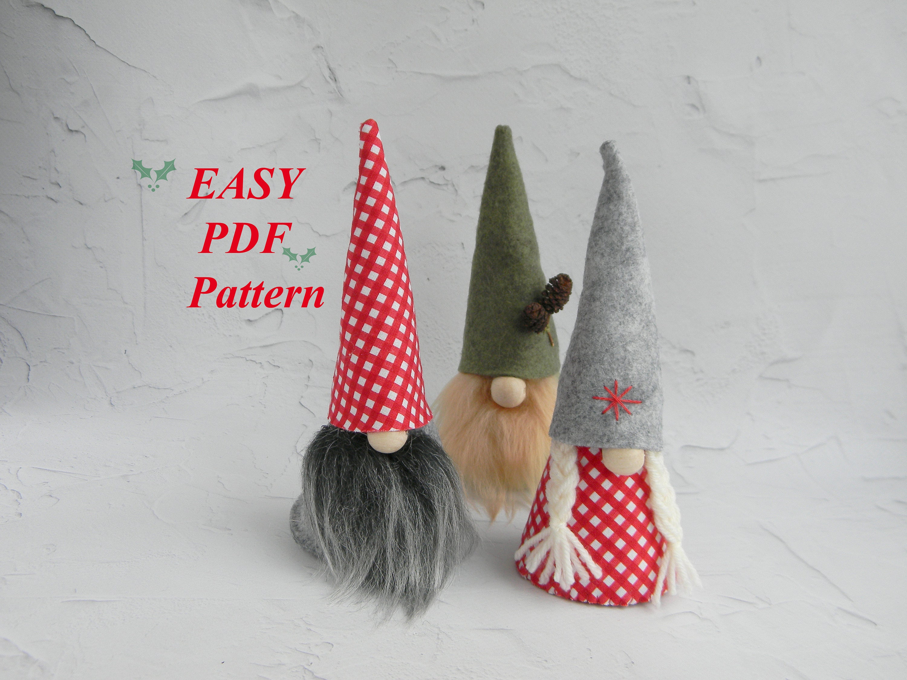 Gnome felt pattern Scandinavian Gnome Pattern Gnome PDF