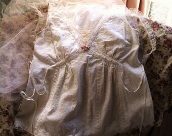 Eyelet And Lace Tunic Blouse