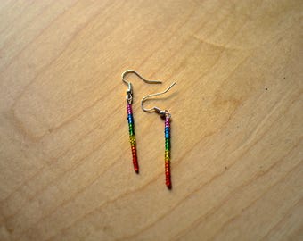 Pride earrings, LGBTQ earrings, Equality jewelry, Dangle earrings, Rainbow earrings, Beaded earrings, Rainbow jewelry, Gay pride earrings