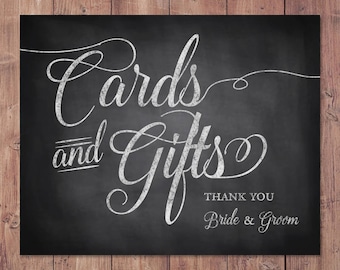 cards and gifts sign - cards and gifts thank you - rustic cards and gifts sign -PRINTABLE - 8x10 - 5x7