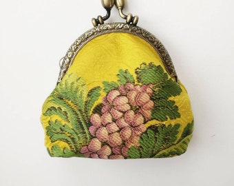 Upcycled coin purse, kiss lock coin purse, oriental purse, vintage coin purse, coin purse