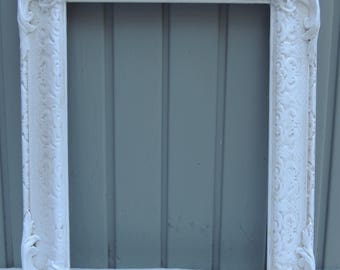 9x12 White Picture Frame, Vintage White Frame, White Wood Picture Frame, White Wedding Frame, Cottage Decor, Chanteclair Interiors