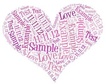 Heart Word Art Personalised Gift. Free P&P