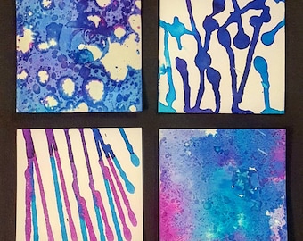 Watercolor Painting: Two Tone Mini Squares