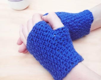 Royal Blue Fingerless gloves