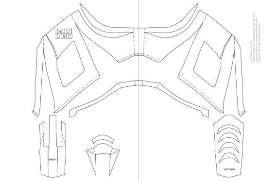 Mortal Kombat SubZero / Saibot Mask PDF Template