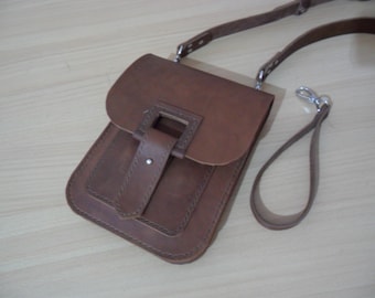 SALE Brown Small bag, Handkerchief, leather clutch purse, small leather purse, clutch purse, clutch bag, brown leather bag, simple bag