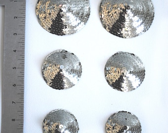 Silver Sequin Leather Backed Pasties