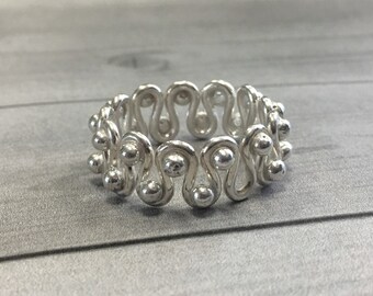 Wavy Lines Ring in Sterling Silver