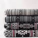 Bohemian Fabric, Ethnic Tribal Fabric, BOHO Style Upholstery fabric, Black and White, 4 styes available - 1/2 yard