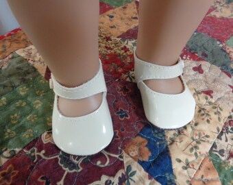 Ivory Mary Jane Doll Shoes for 18" Dolls- Fits American Girl Dolls