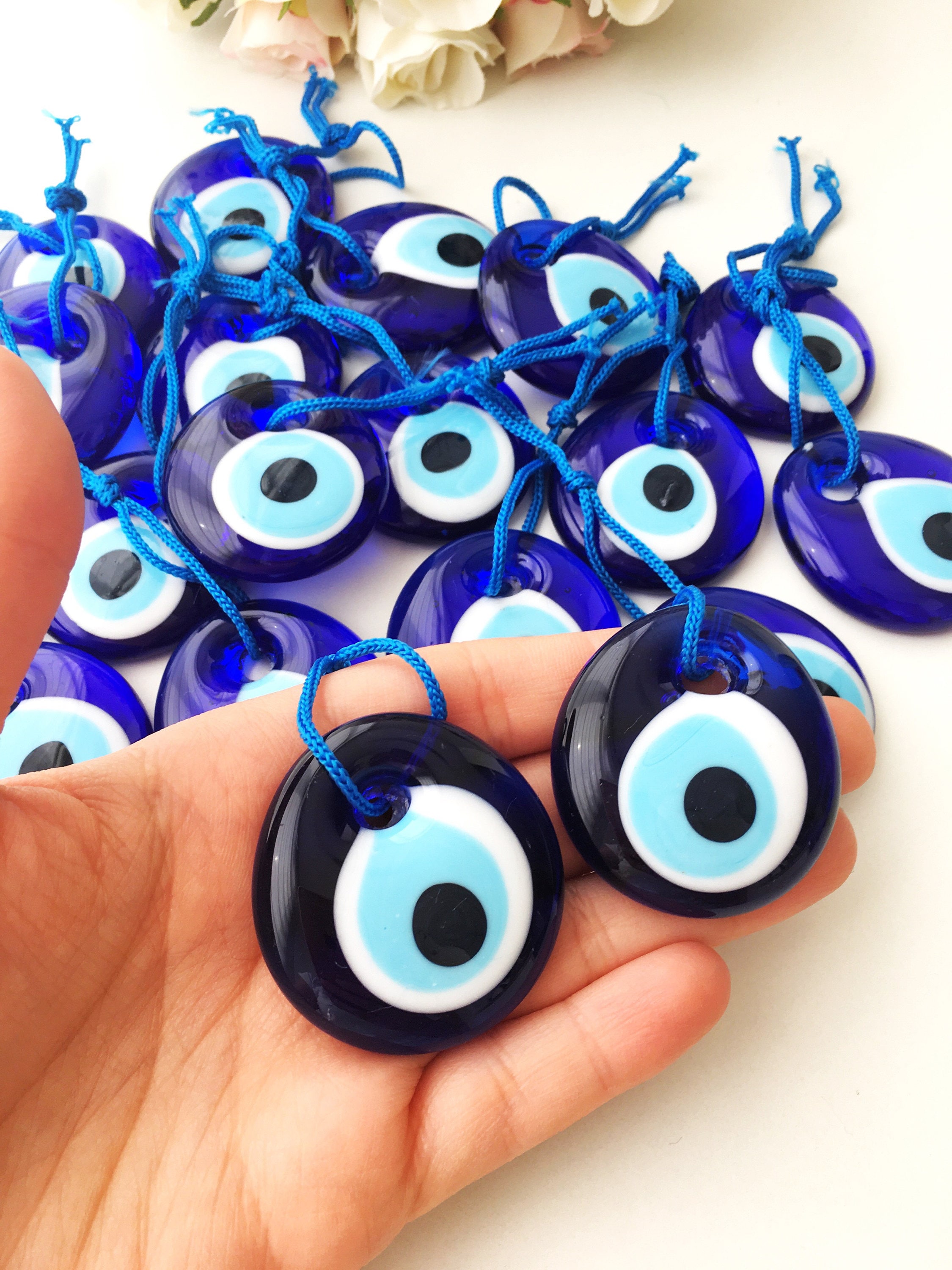 100 Pcs Blue Evil Eye Charm Beads 4 5cm Evil Eye Charm