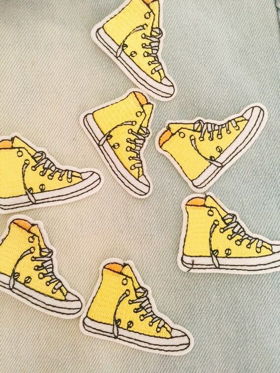 yellow sneaker patch shoes patch iron on patch converse yellow sneaker patch shoes patch iron on patch converse