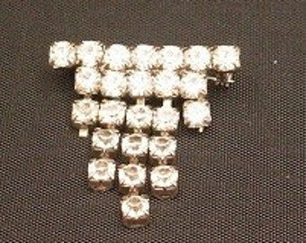 Rhinestone Brooch Dangle True Vintage J051