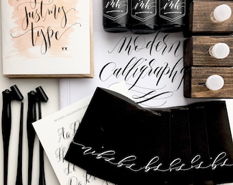 Calligraphy Starter Kit - Learn Modern Calligraphy - Beginner's Modern Calligraphy Supply by Angelique Ink