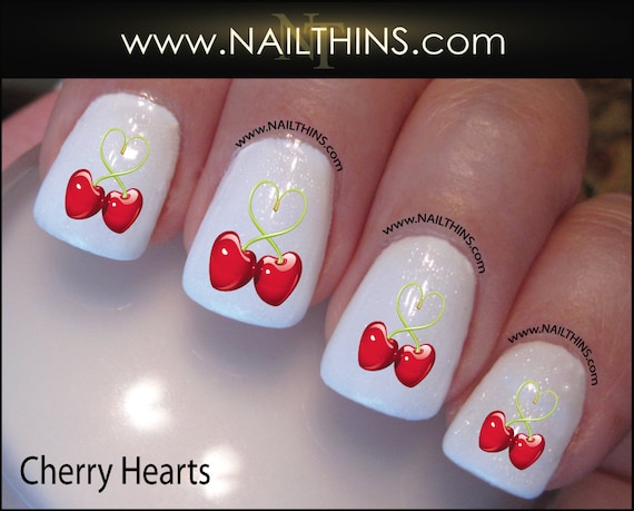 CHERRY Nail Decal Valentine Nail Design NAILTHINS - CHERRY Nail Decal Valentine Nail Design NAILTHINS