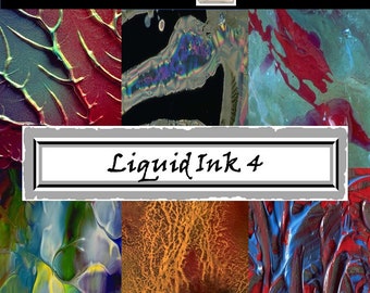 Liquid Ink Textures - Liquid Paint Textures - Liquid Digital Paper - Ink Splatters - PNG Images