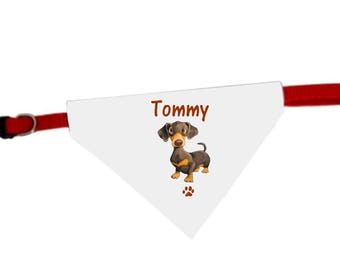 Necklace personalized with name Basset dog bandana