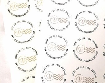 Custom Thank You Business Labels / Stickers: Set of 30 1.5" Round Circle Thank You Labels / Stickers for Business Owners - Your Logo