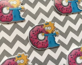 5pc The Simpsons, Maggie with a Donuts, Planar Flatback,