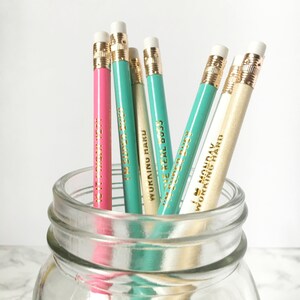 Motivational Pencils - Girl Boss Quote Pencils- I love Monday Pencil - Working Hard Pencil - Inspiration Quote Pencils