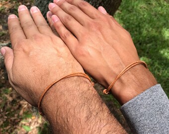 Brown Leather Bracelet Him and Him Gift idea Graduation Gift Boyfriend Girlfriend Bracelet Matching Gift Couples Bracelet Couples Jewelry
