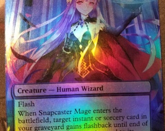 Foil Snapcaster Mage full art casual play card for mtg with new card back