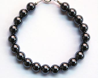 Bracelet hematite beads 10mm