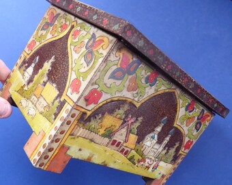 ANTIQUE Biscuit Tin. Very Rare, Early Huntley & Palmer Tin in the frm of a Russian Casket, c 1911