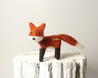 Mr. Foxy Cute Needle Felted Fox Soft Sculpture Animal Lover Gift