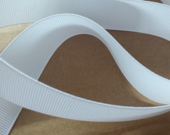 7/8 inch white grosgain