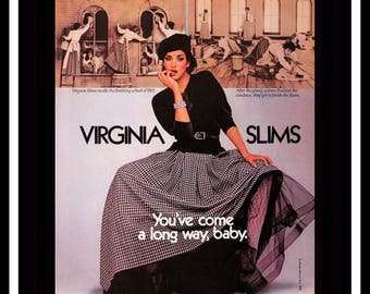 1986 Virginia Slims Cigarettes Ad - Wall Art - Home Decor - 80s Style - Retro Vintage Tobacco Advertising