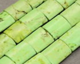 22mm Light Green Howlite Turquoise Rectangle Beads Full Strand