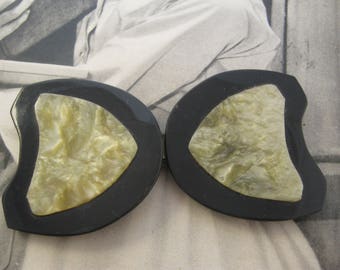 X 1 Antique french fashion celluloid belt buckle