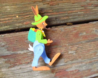 Vintage Wooden Easter Rabbit - Wood Rabbit - German Wood Rabbit