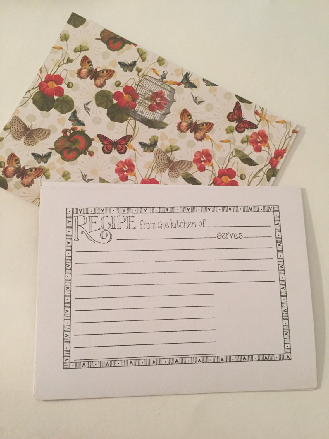Garden Butterfly Recipe Cards from TheSlantedView on Etsy Studio