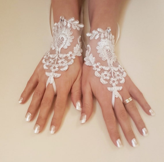 ivory silver cord wedding gloves bridal accessories, rhinestone, bright, shiny, lace gloves , bridal cuff